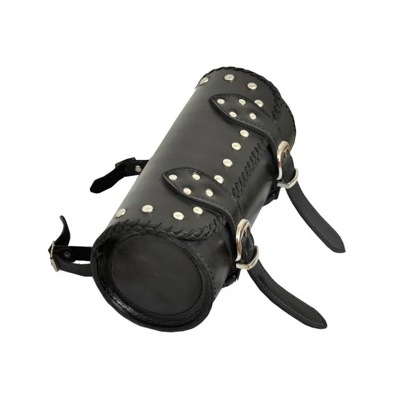 1093 studded black motorcycle leather tool bag -