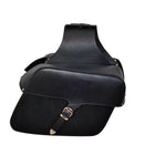 12000 Black Leather Biker Saddle Pannier Bags -