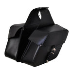 12000 Black Leather Biker Saddle Pannier Bags -