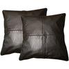 2 x Black Leather Sofa Cushion Covers Home Decor -