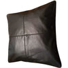 2 x Black Leather Sofa Cushion Covers Home Decor -