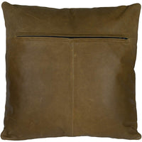 2 x Embroidery Brown Vintage Leather Sofa Cushion Covers Home Decor -