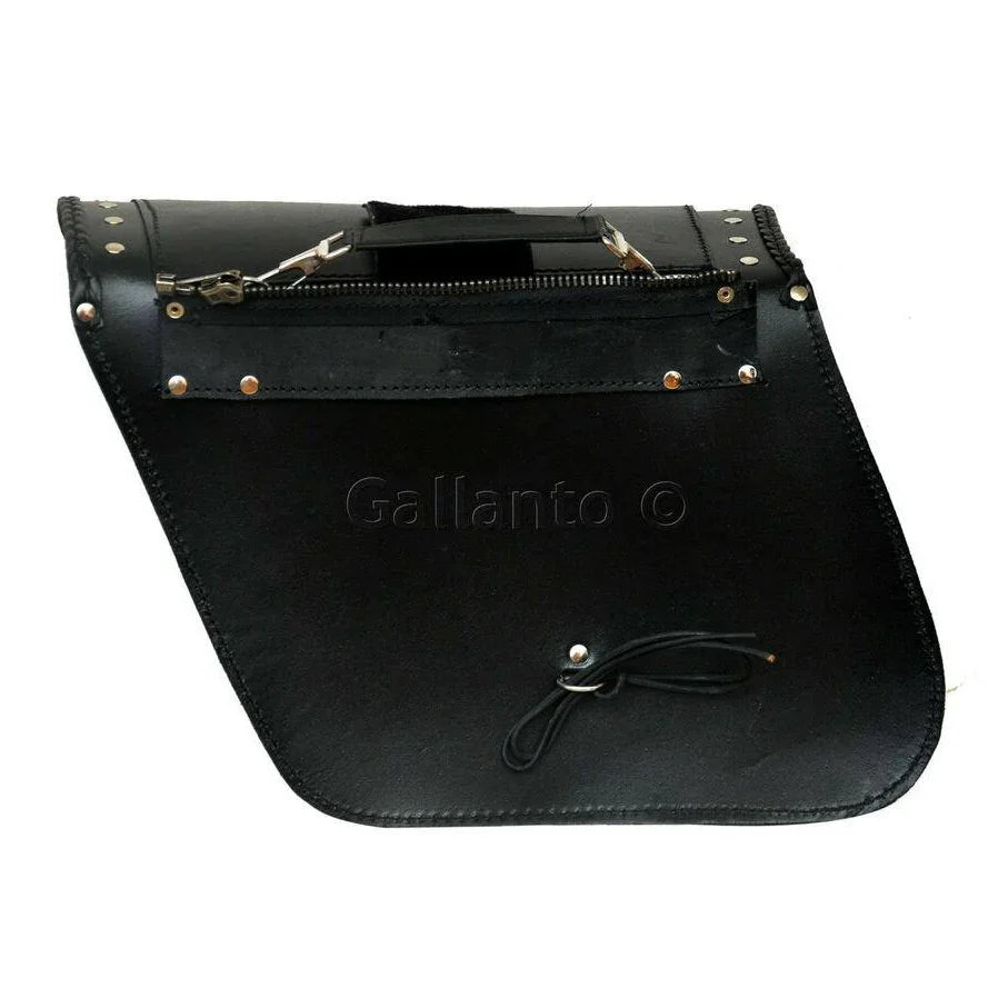 20082 twin turbo engine zip-off motorcycle leather saddle bag -