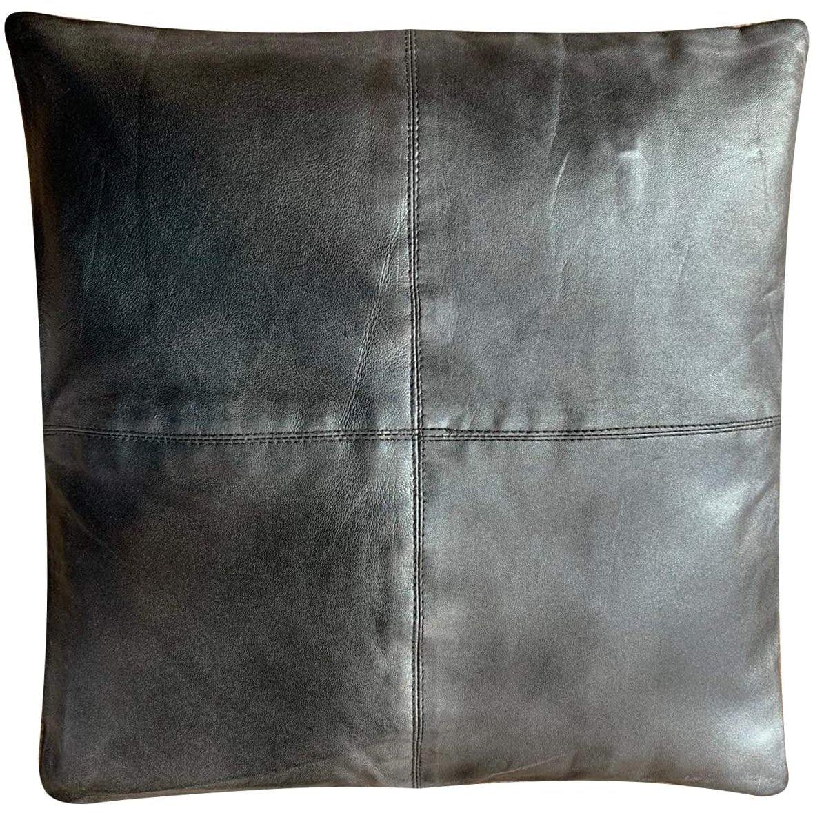 2x genuine 100% metallic purple, blue, green, pink leather sofa cushion covers -