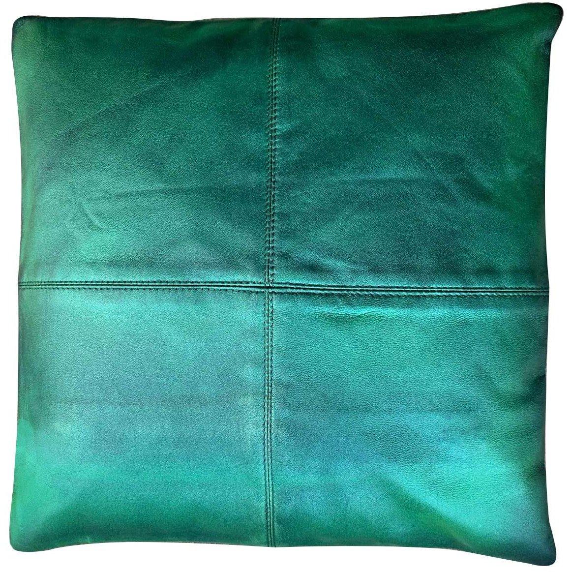 2x genuine 100% metallic purple, blue, green, pink leather sofa cushion covers -