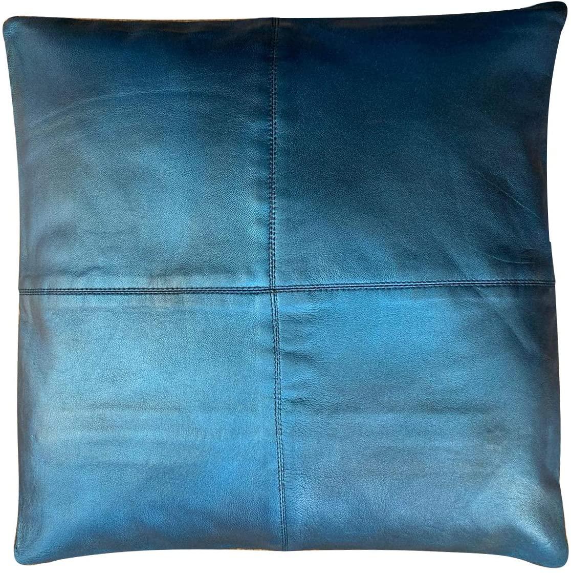2x genuine 100% metallic purple, blue, green, pink leather sofa cushion covers -
