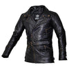 3/4 Eddie Black Mens Long Leather Biker Jacket -