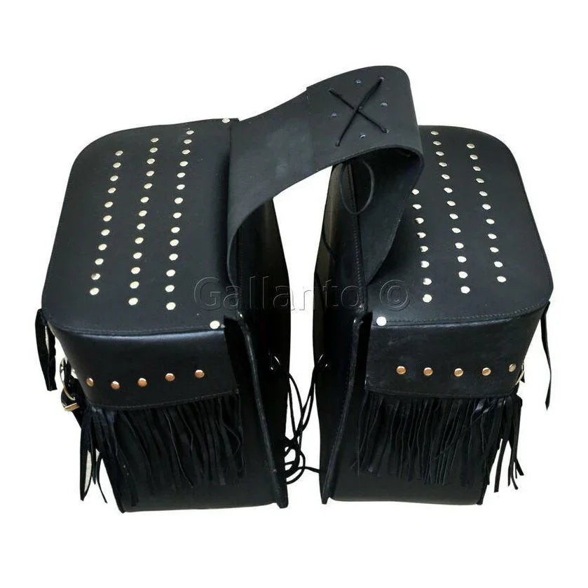 507 fringe tassle motorcycle leather saddle bag -