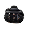 510 Three buckle braided Leather Biker saddle bags -
