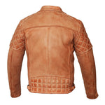 621 Marlon Brando Diamond Red Waxxed Leather Biker Jacket -