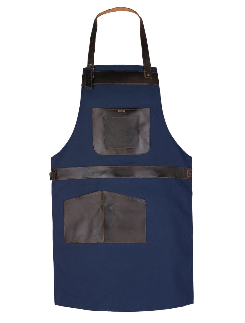 BBQ, Blacksmith, Grill, Woodwork, Chef, Butcher Canvas Apron with Leather Straps -