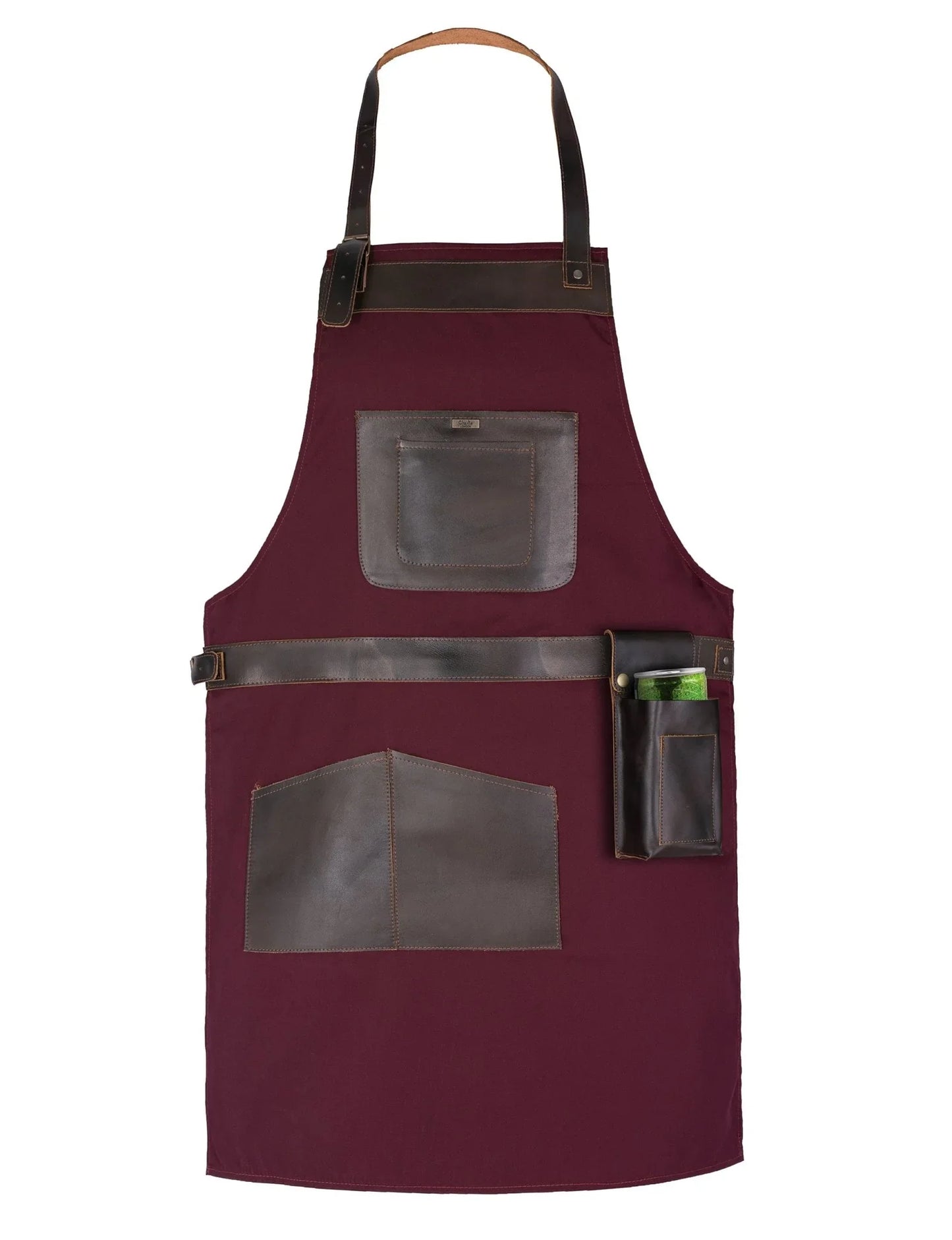 bbq, blacksmith, grill, woodwork, chef, butcher canvas apron with leather straps -