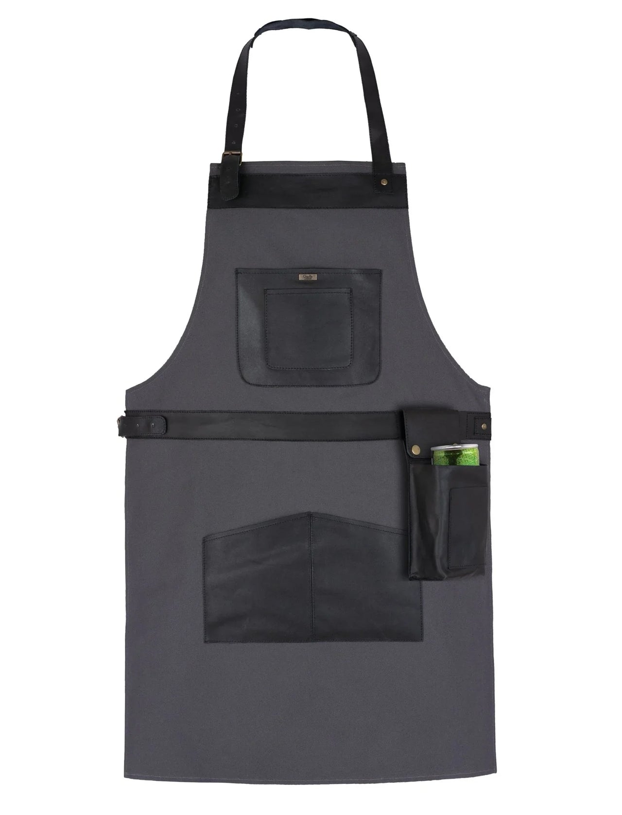 BBQ, Blacksmith, Grill, Woodwork, Chef, Butcher Canvas Apron with Leather Straps -