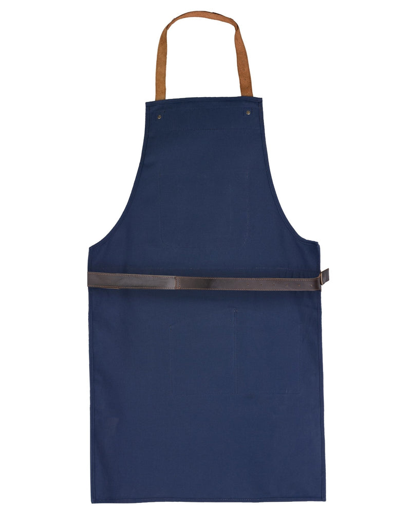 BBQ, Blacksmith, Grill, Woodwork, Chef, Butcher Canvas Apron with Leather Straps -