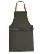 BBQ, Blacksmith, Grill, Woodwork, Chef, Butcher Canvas Apron with Leather Straps -