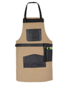 BBQ, Blacksmith, Grill, Woodwork, Chef, Butcher Canvas Apron with Leather Straps -