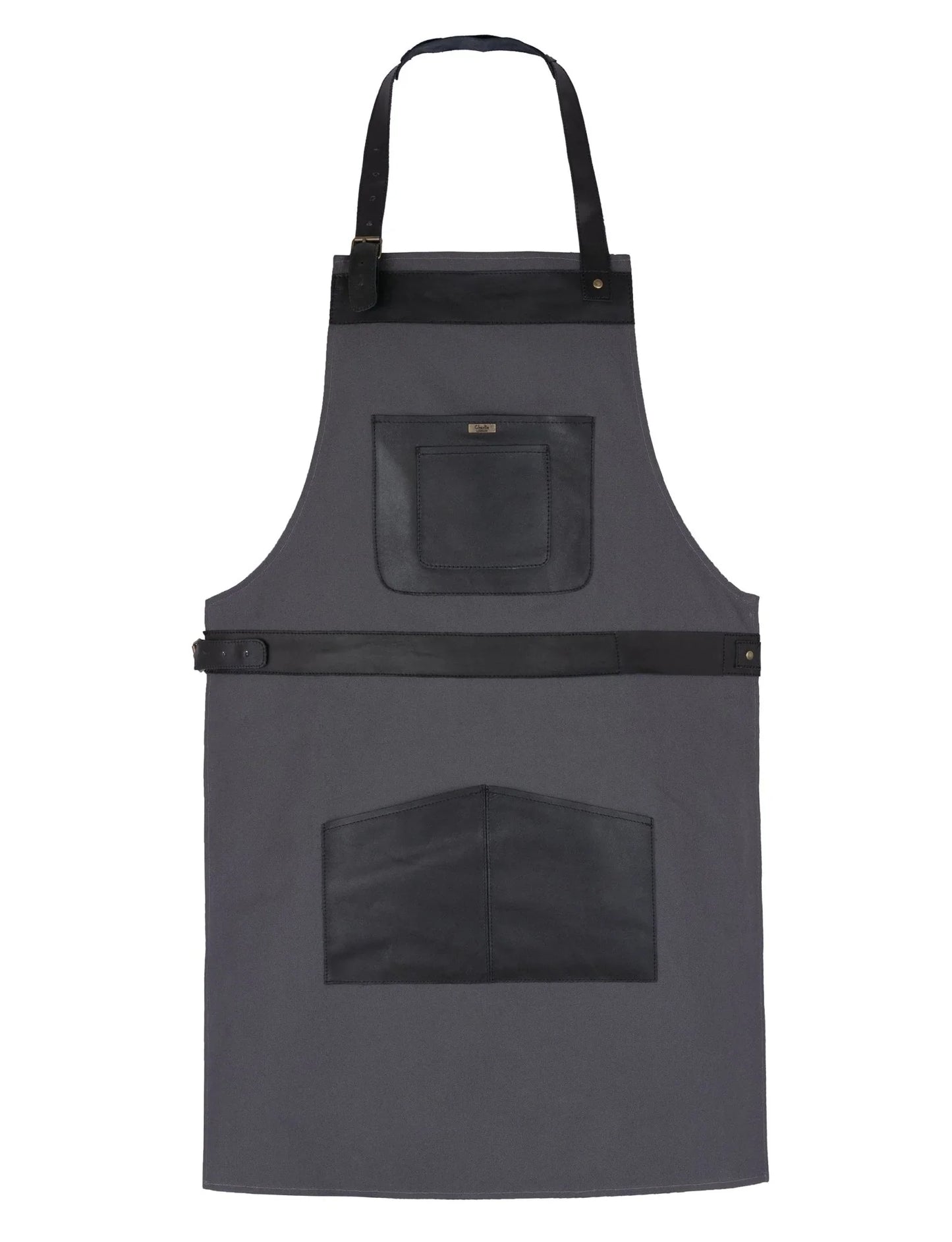 bbq, blacksmith, grill, woodwork, chef, butcher canvas apron with leather straps -