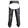 Black Classic Motorcycle Unisex Cowhide Leather Riding Chaps -