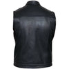 Black Cut Off Gilet Cowhide Leather Mens Waistcoat -