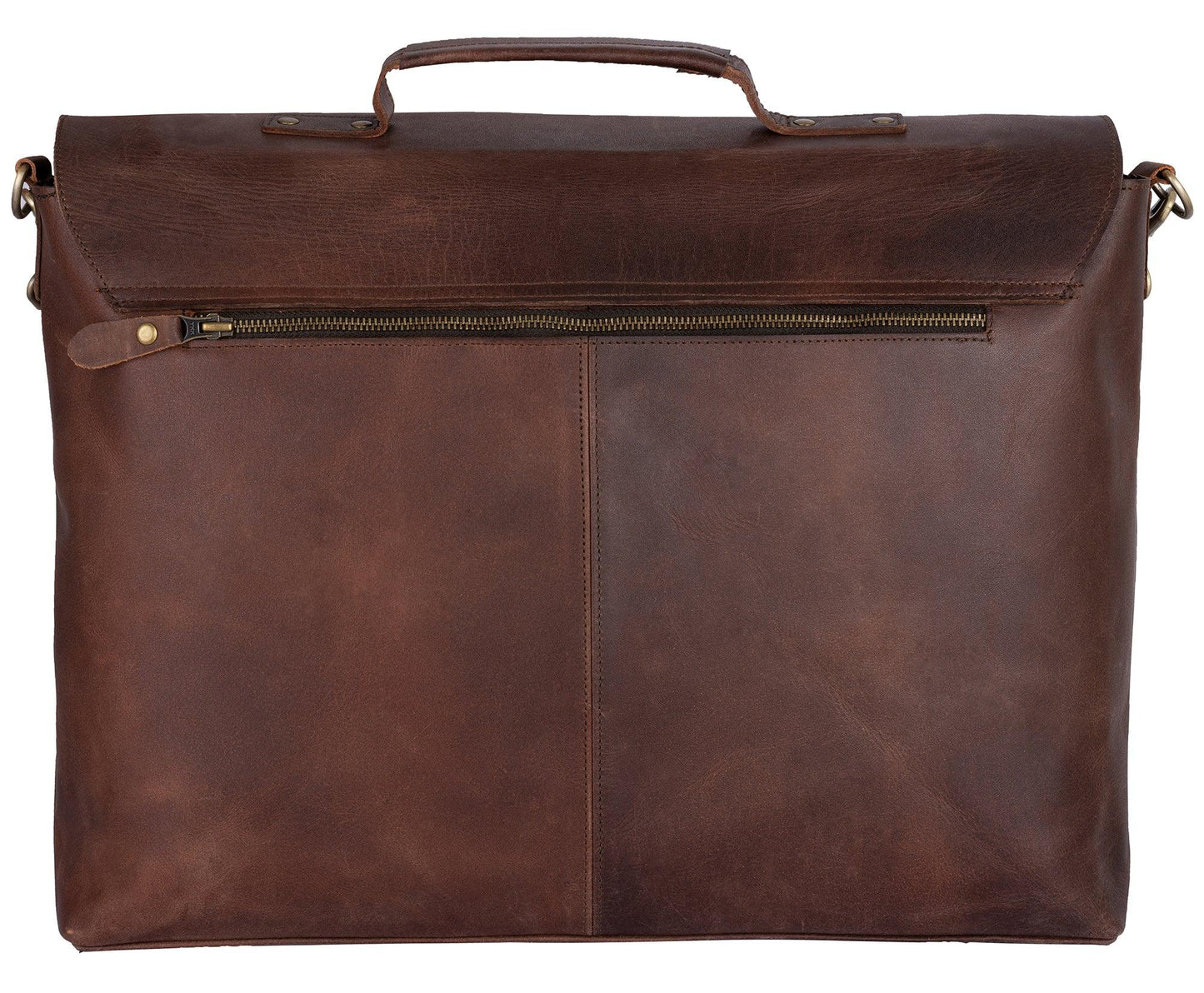 black leather briefcase laptop messenger bags for men & women - office file folder bag -