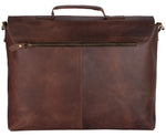 Black Leather briefcase Laptop Messenger Bags for Men & Women - Office File Folder Bag -