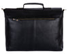 Black Leather briefcase Laptop Messenger Bags for Men & Women - Office File Folder Bag -