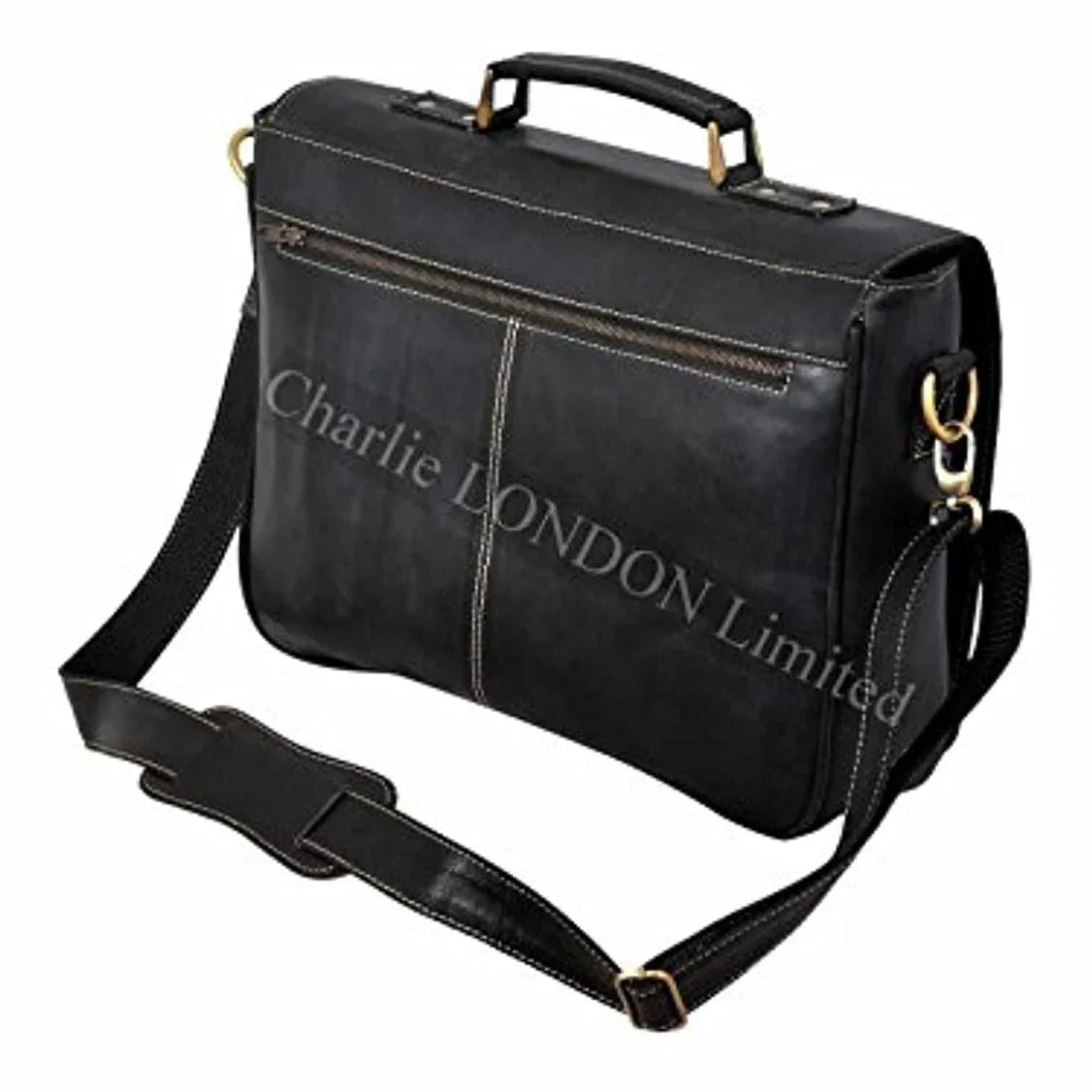 black leather laptop macbook messenger bags -