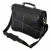 Black Leather Laptop MacBook Messenger Bags -