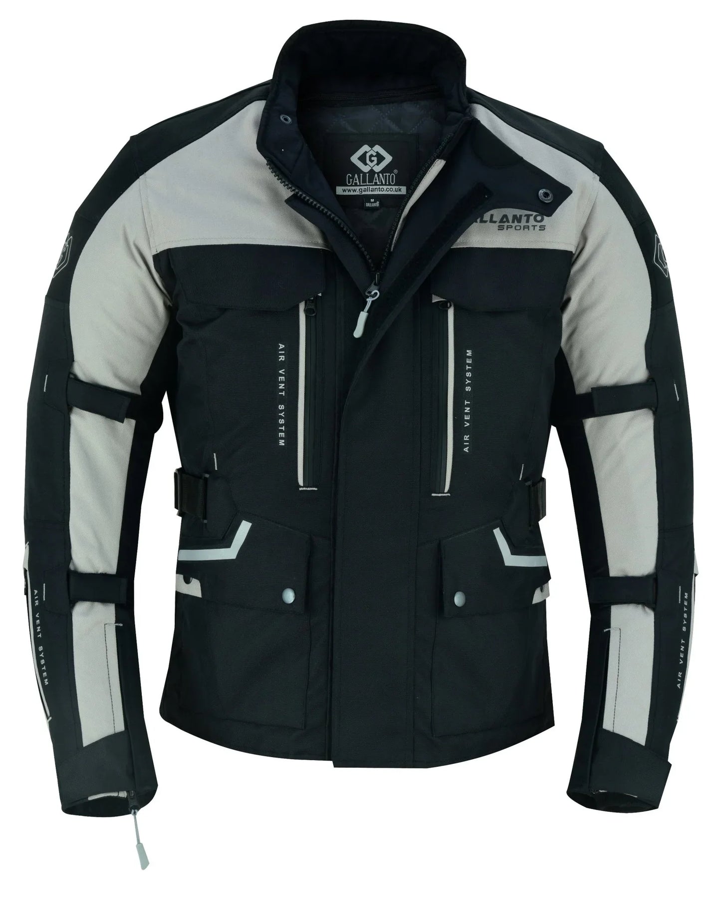 black & orange biker textile long motorcycle jacket -