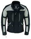 Black & Orange Biker Textile Long Motorcycle Jacket -