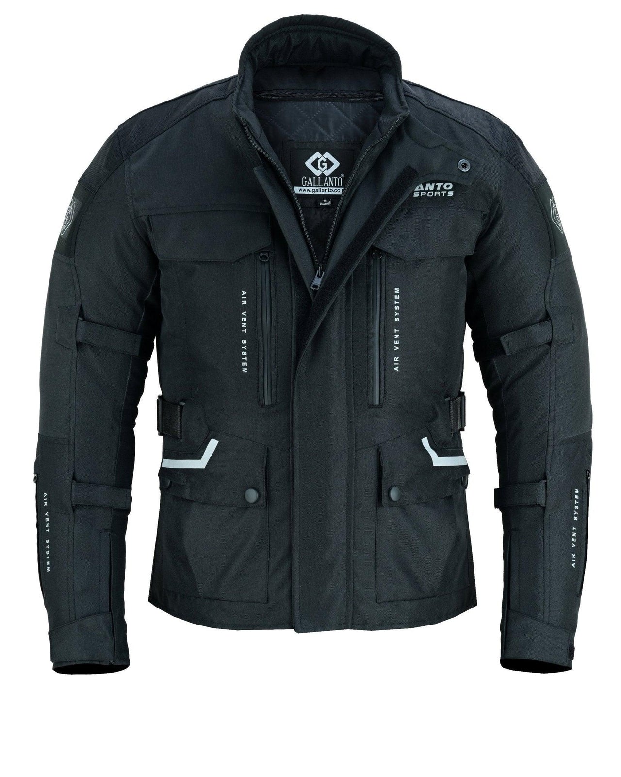 Black & Orange Biker Textile Long Motorcycle Jacket -