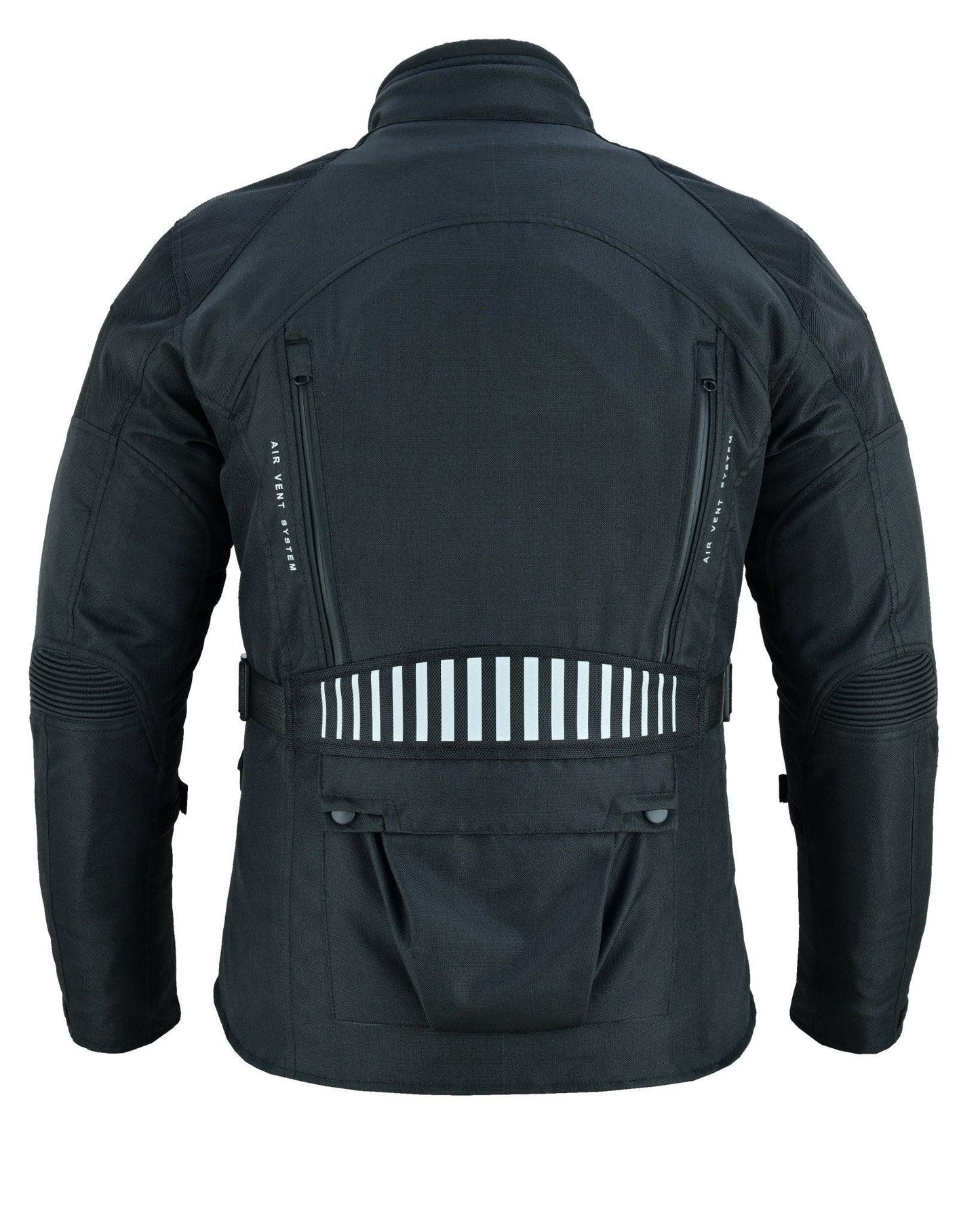 black & orange biker textile long motorcycle jacket -