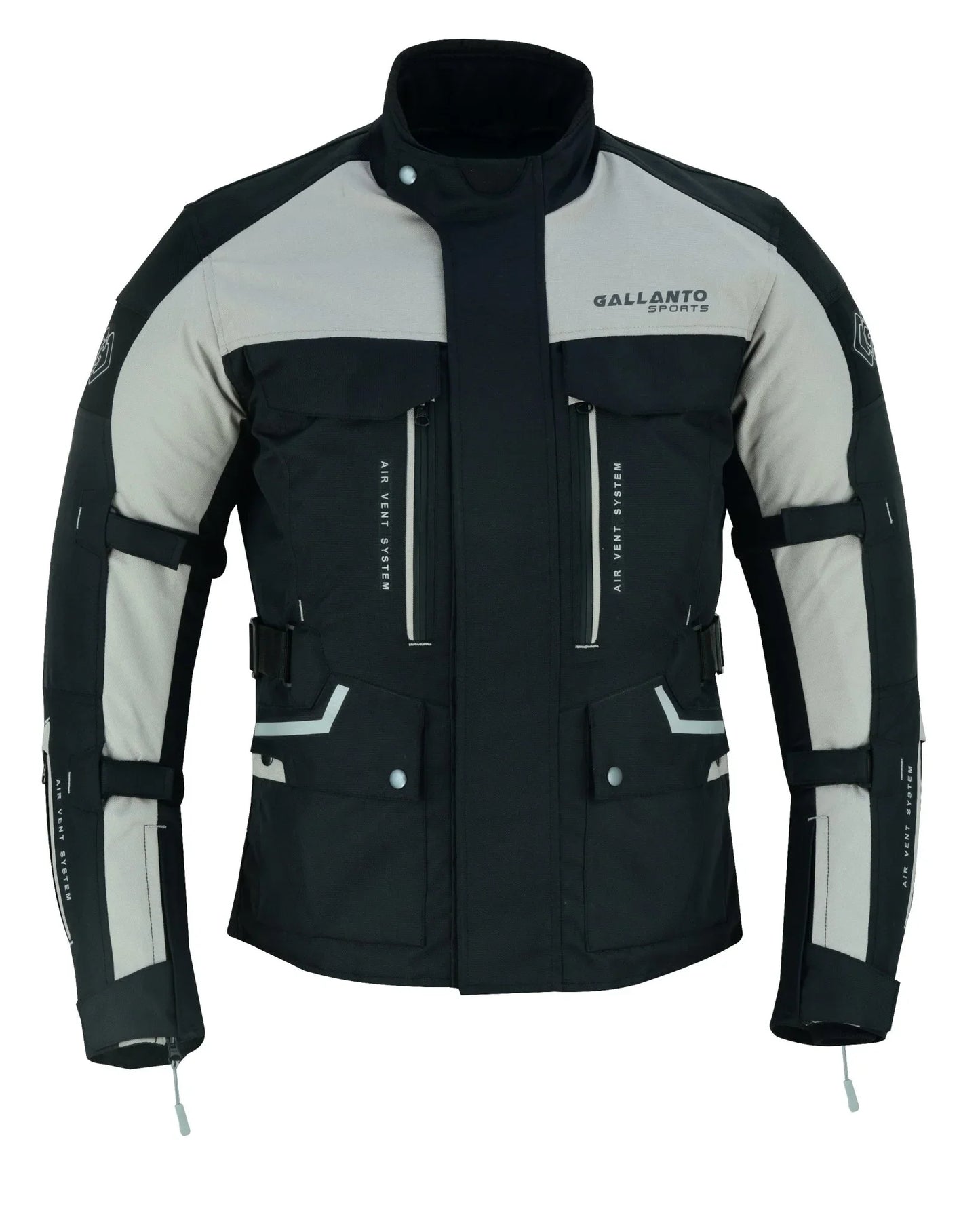 black & orange biker textile long motorcycle jacket -