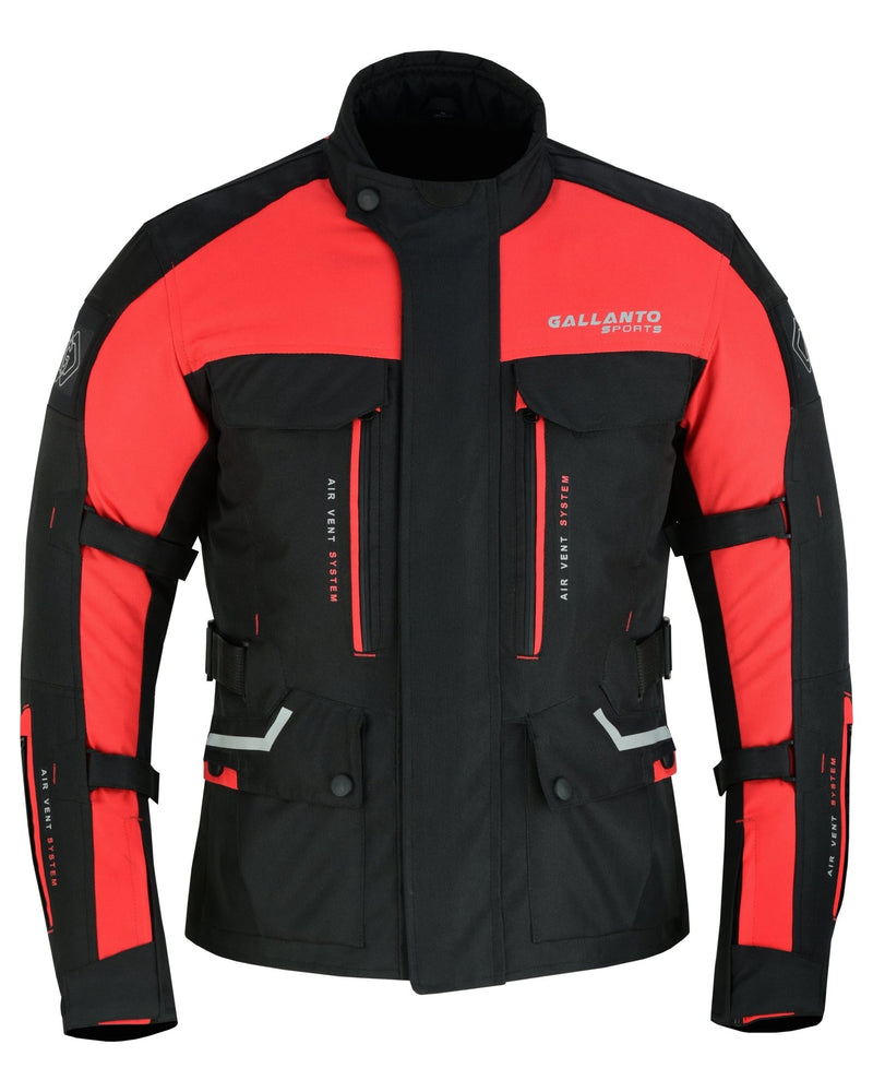 Black & Orange Biker Textile Long Motorcycle Jacket -