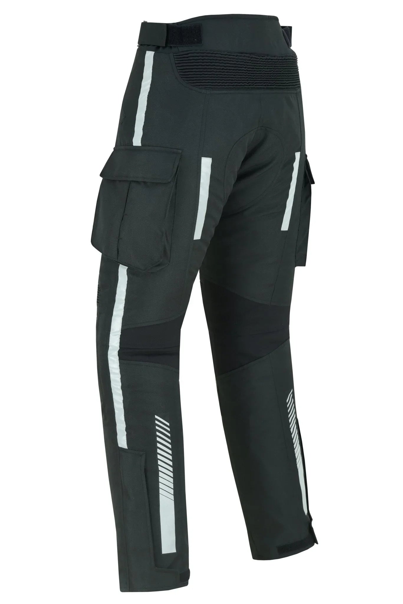 black textile biker motorcycle cargo waterproof armoured trousers pants -