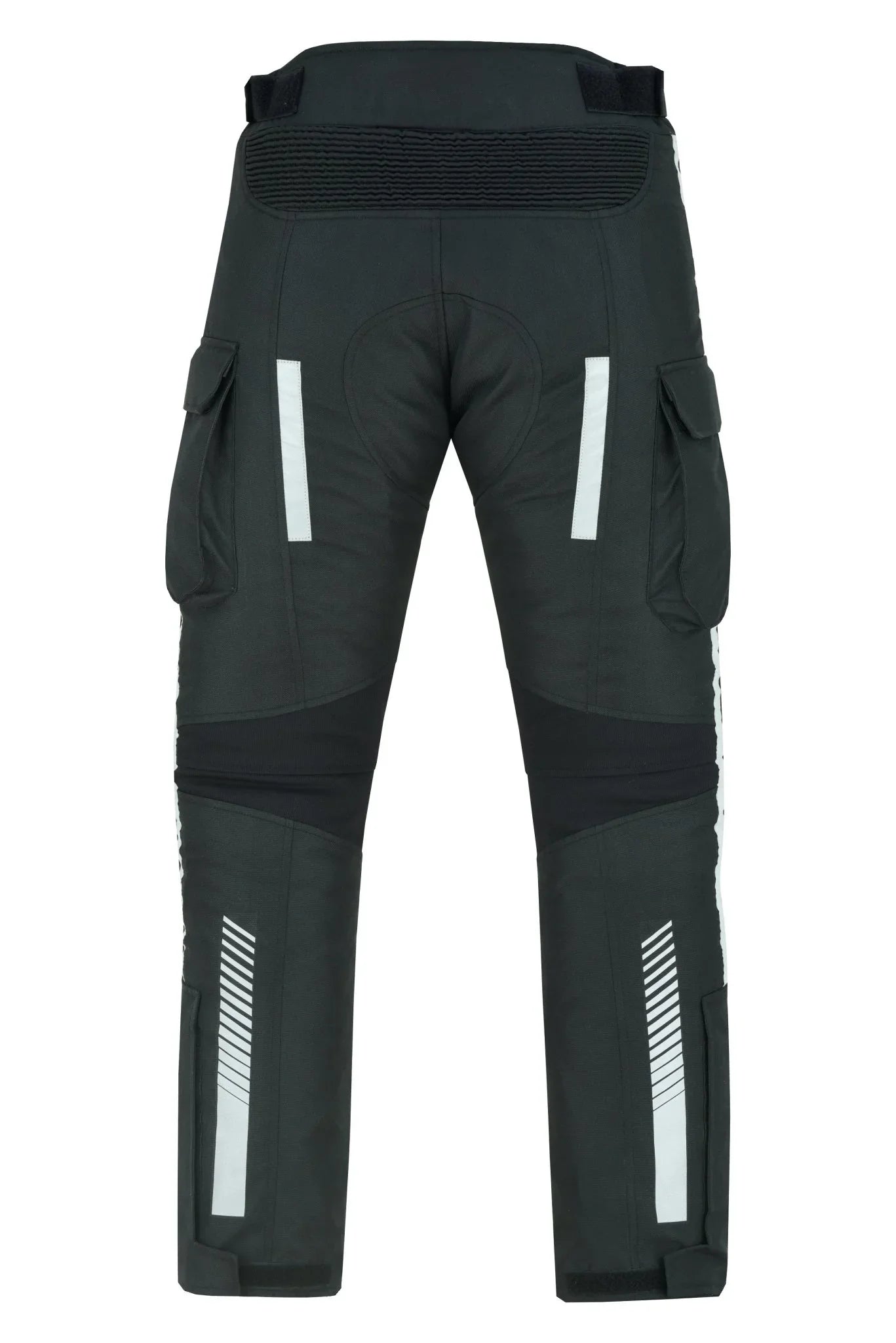 black textile biker motorcycle cargo waterproof armoured trousers pants -
