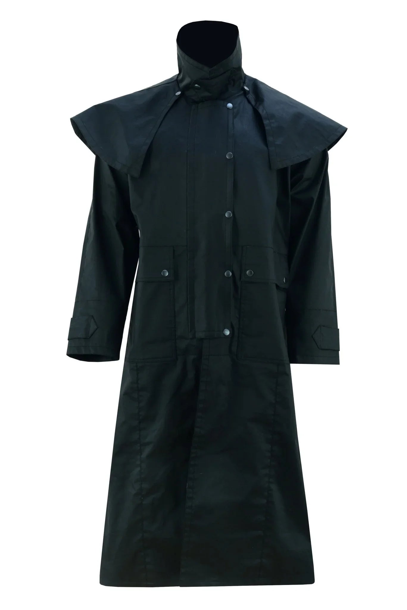 black unisex duster waterproof long coat countrywear -