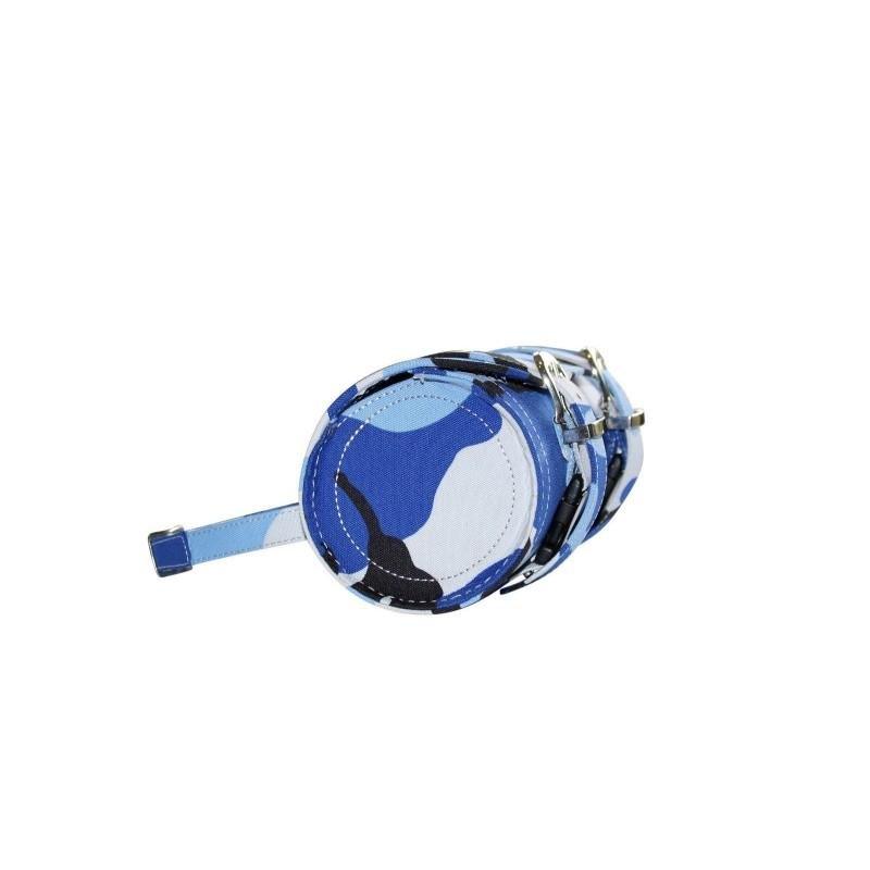 blue camouflage print biker motorcycle tool roll bag -