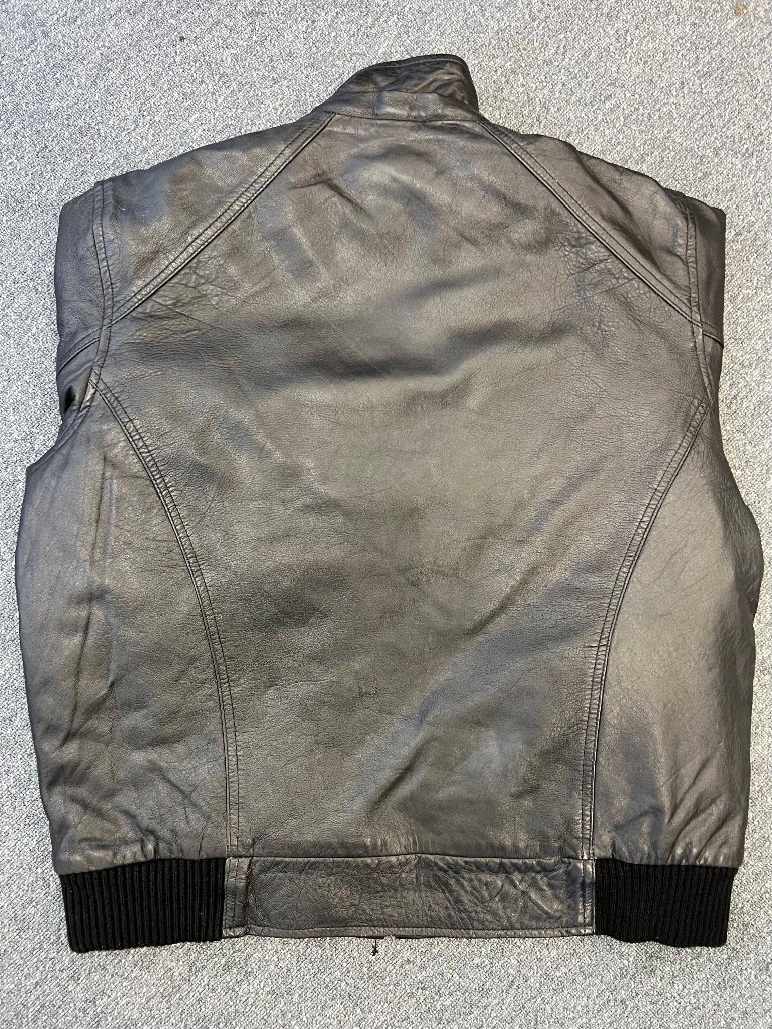 Bomber Black Leather Jacket -
