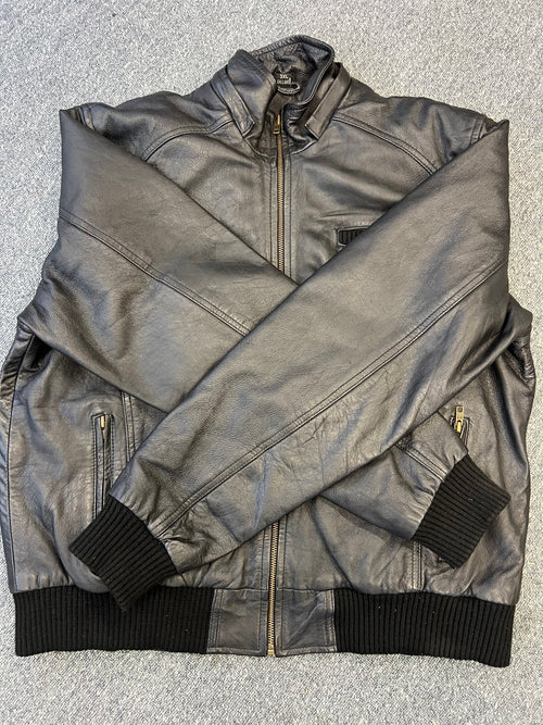 Bomber Black Leather Jacket -