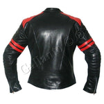 Brad Pitt Black and Red Fight Club Cowhide Leather Jacket -