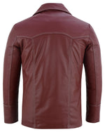 Brad Pitt Fight Club Dark Red Blazer Style Leather Jacket -