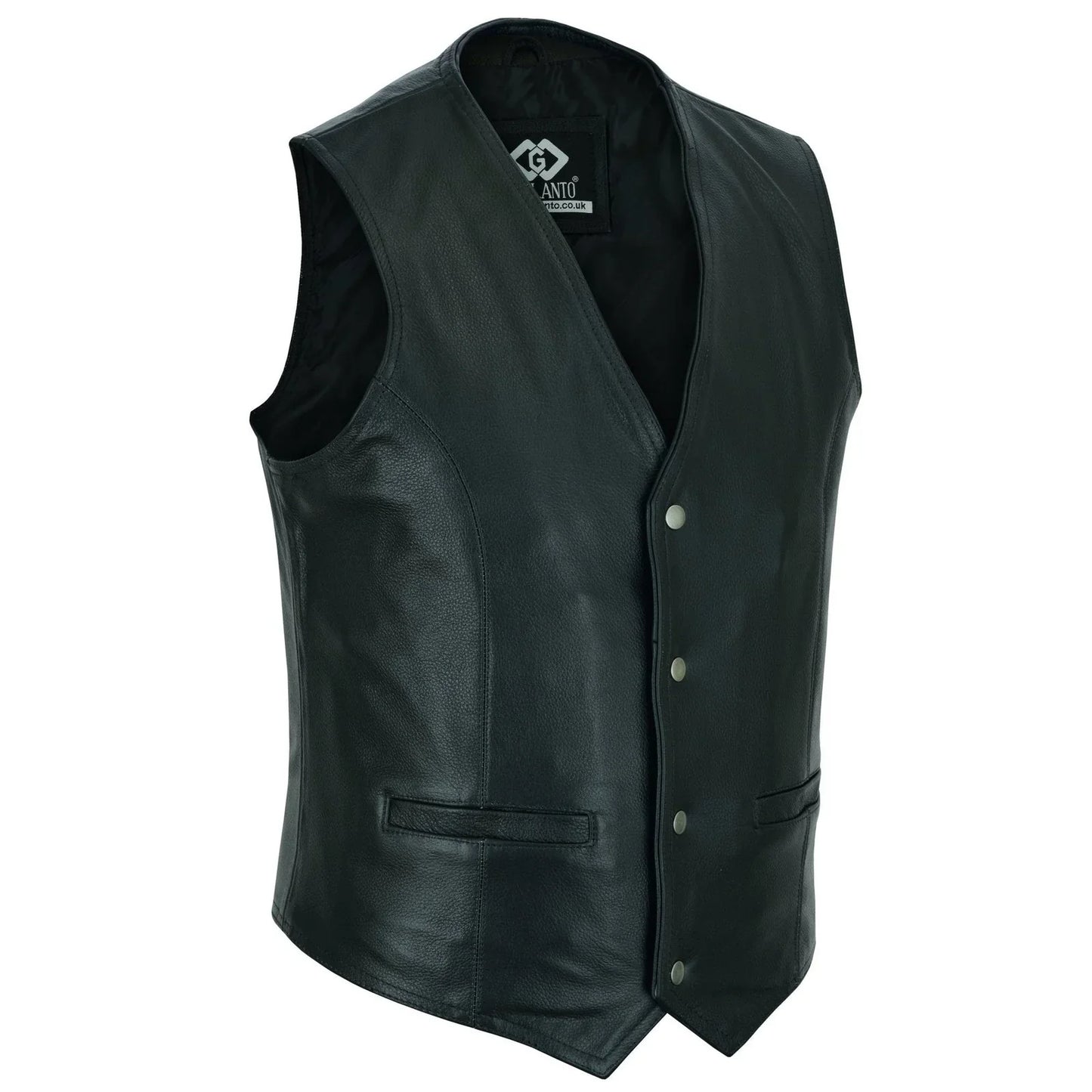 brown classic mens motorcycle leather waistcoat biker -
