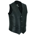 Brown Classic Mens Motorcycle Leather Waistcoat Biker -