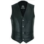 Brown Classic Mens Motorcycle Leather Waistcoat Biker -