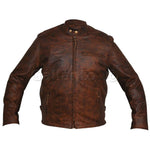 Brown Classic Racer Biker Leather Jacket -