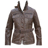 Brown Ladies Vinatge Fashion Leather Jacket -