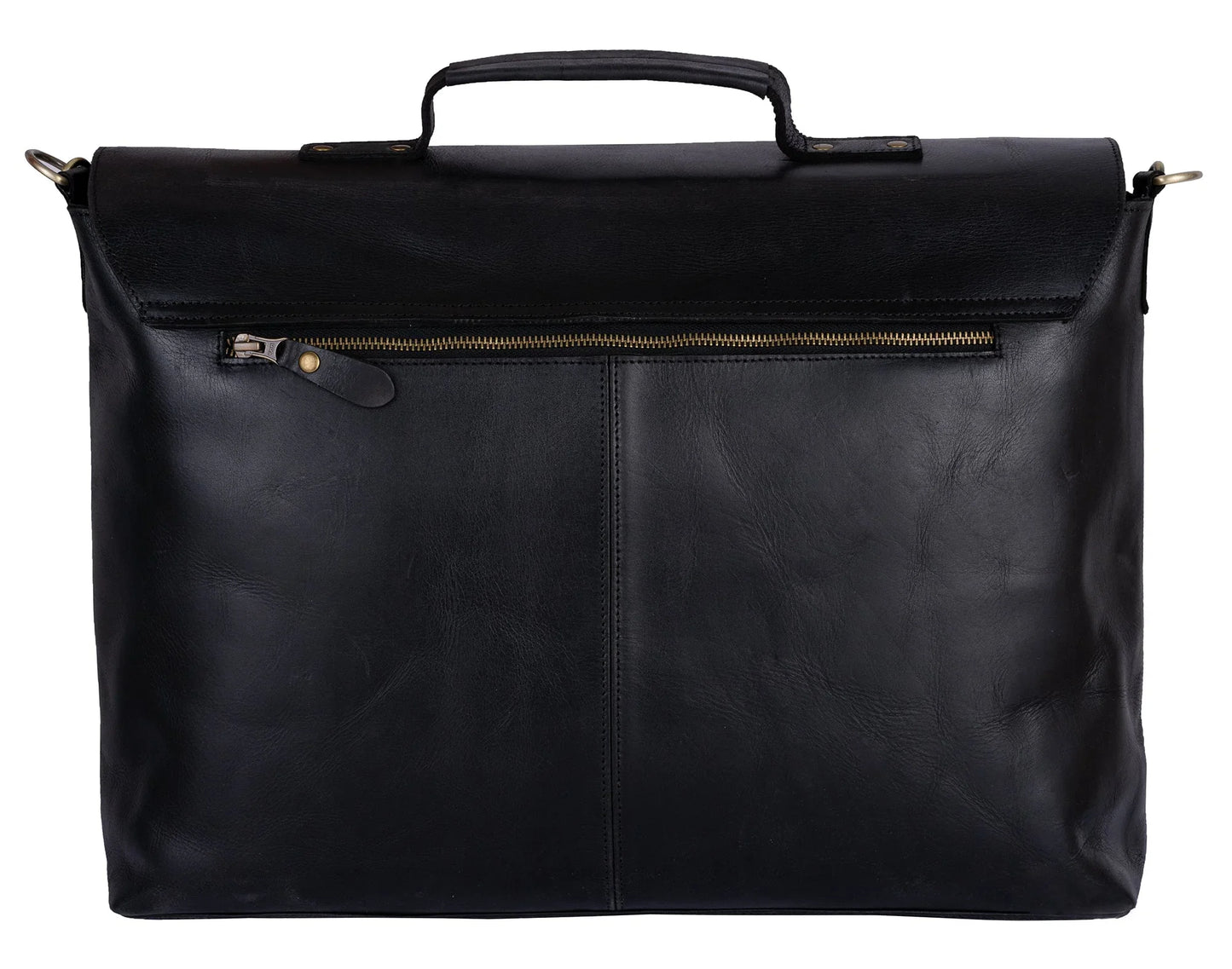 brown leather briefcase laptop messenger bags for men & women - office file folder bag -