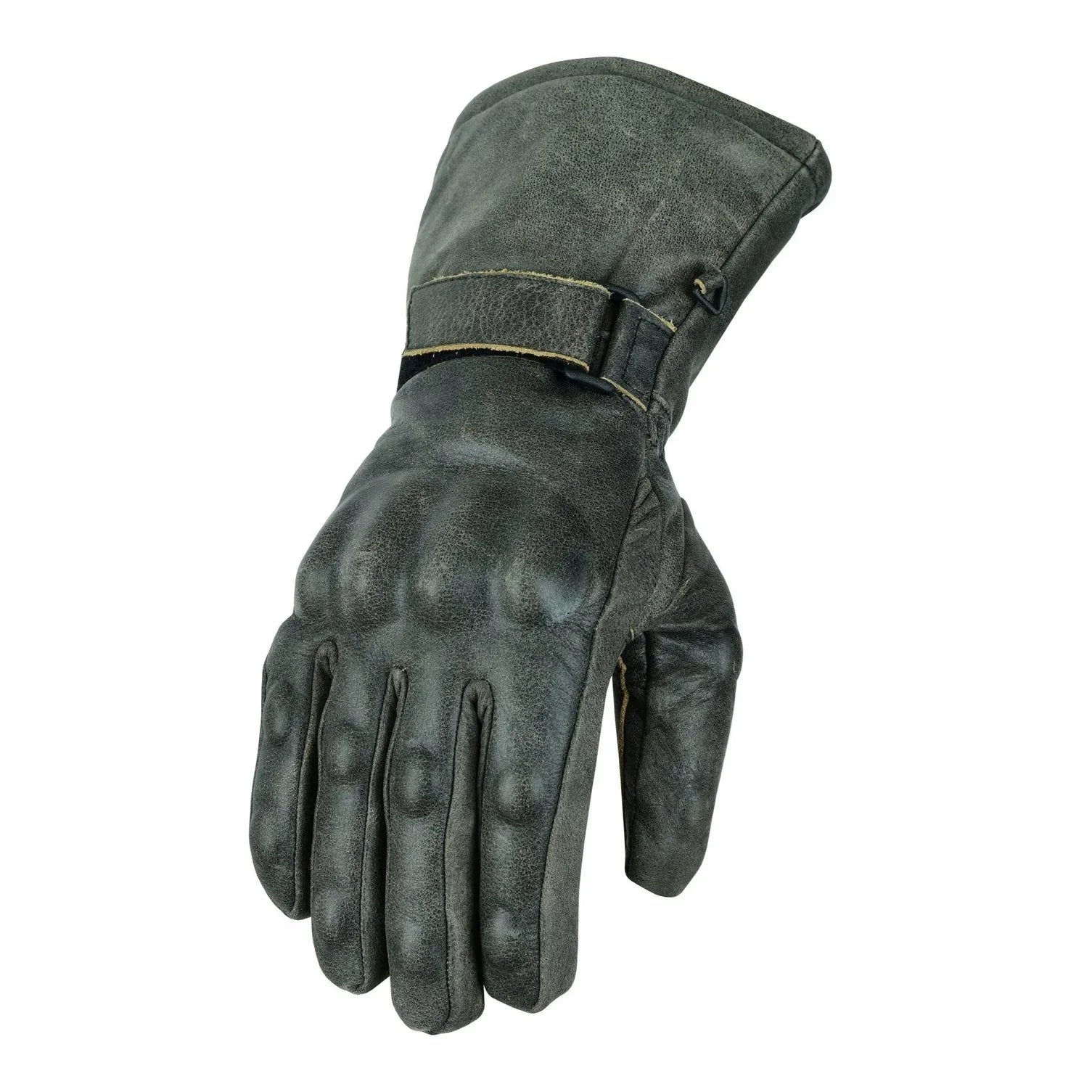 Brown Motorcycle Armored Thinsulate Leather Gloves -