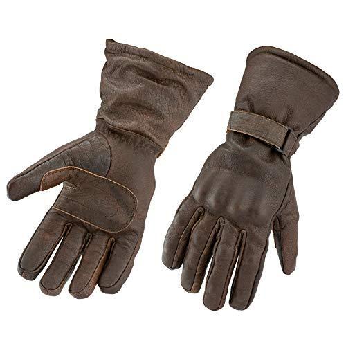 brown motorcycle armored thinsulate leather gloves -